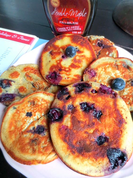 Pancakes myrtilles blueberry Labrador4